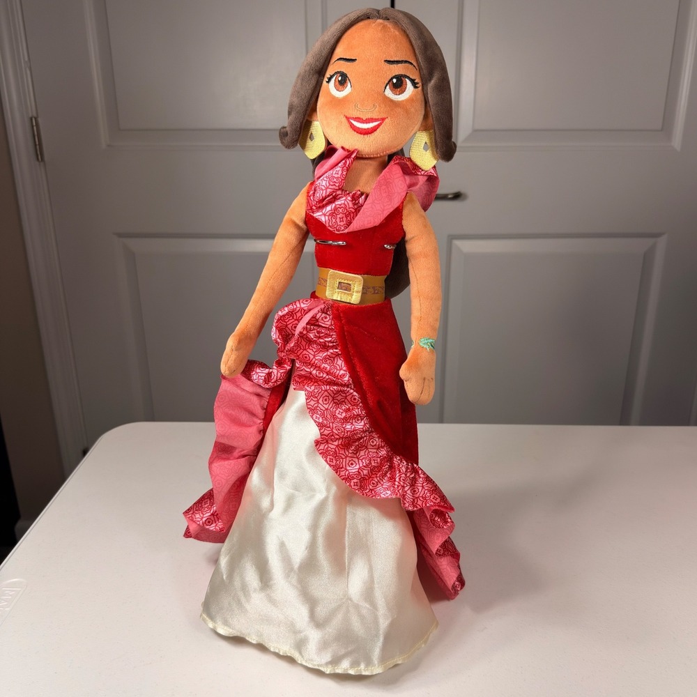 Disney Store Elena of Avalor Plush Doll Red Adventure Dress 20 Inch Large